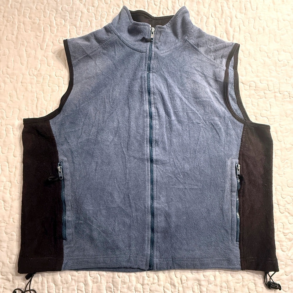 Penmans Women Large Vest Blue Fleece Full Zip Mock Neck Pockets OUTDOOR UTILITY